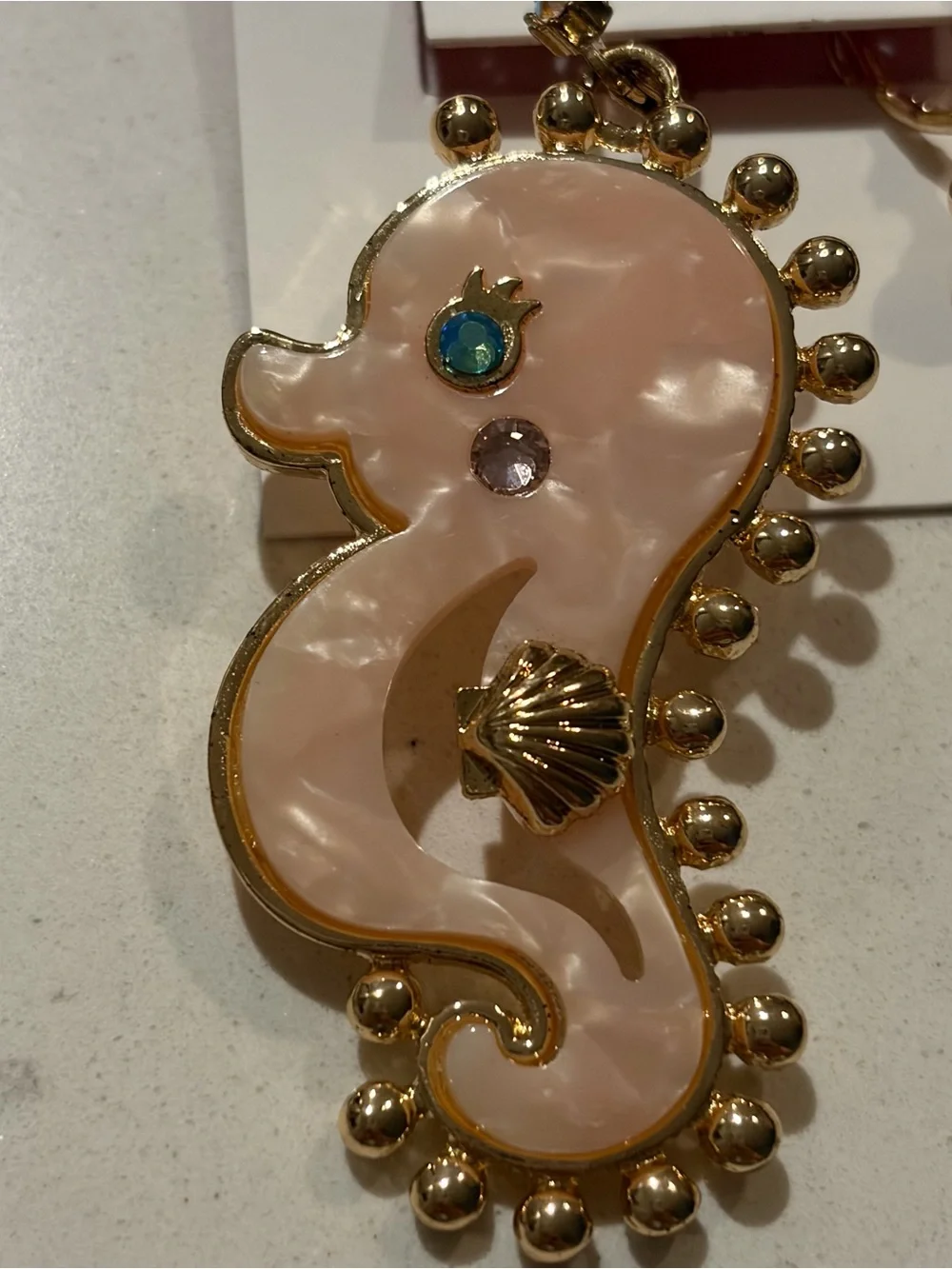 Betsey Johnson Mismatched Seahorse and Pearl Drop Anchor Earrings